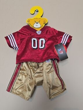 NFL 49ers Red & Gold Football Jersey and Pants Set Build A Bear